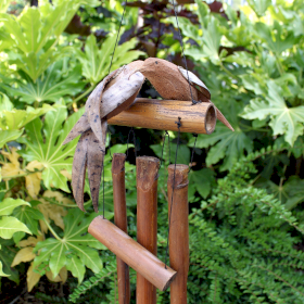 Carillon à Vent en Bambou et Noix de Coco/Mangeoire à Oiseaux