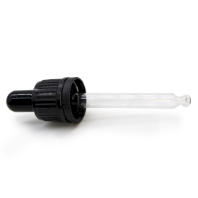 50x Bouchon Noir Pipette Compte-gouttes pour Flacon de 20ml 18mm