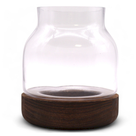 Terrarium Moyen sur Bois de Tung Foncé - 16x18cm