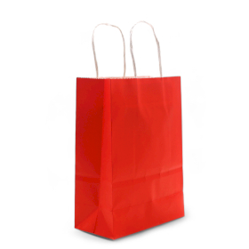 12x Sac en Papier avec Poignée en Corde (16x22x8cm) - Rouge (130g)