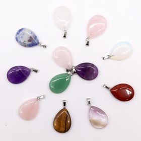 12x Pendentifs en Forme de Larmes Pierres Précieuses(12 assortis) 25x18mm