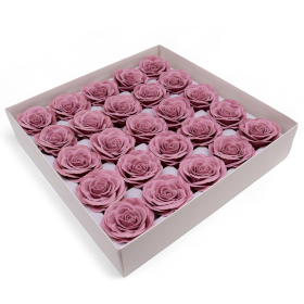 25x Fleur de Savon Artisanal - Large (7 couches) Rose Vintage - Mauve Opéra