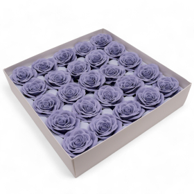 25x Fleur de Savon Artisanal - Large (7 couches) Rose Vintage - Bleu Acier