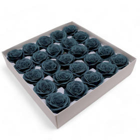 25x Fleur de Savon Artisanal - Large (7 couches) Rose Vintage - Bleu Sarcelle
