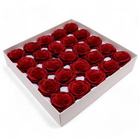 25x Fleur de Savon Artisanal - Large (7 couches) Rose Vintage - Écarlate de Minuit