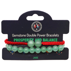 3x Bracelets Double Puissance avec Pierres Précieuses - Jade