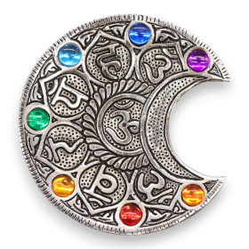 6x Porte Encens Lune Sept Chakras 11.5cm