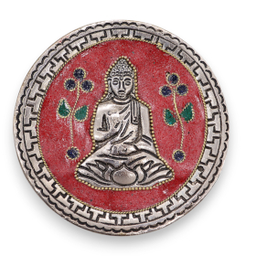 6x Porte-Encens Bouddha Décoratif Rouge 10cm