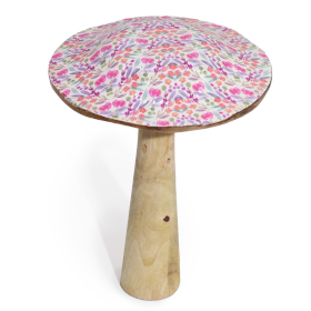 2x Grand Champignon - 20cm - Joli Motif Floral