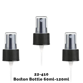 50x Bouchon de Pulvérisation Bouteille Boston Ambrée (pour 120ml) - Plastique Noir 22-410mm