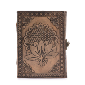 Lotus Madala - Carnet Esotérique - Gris Antique - 200 pages Bordure Brodée - 17,5x12,5x3cm