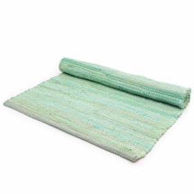 Grand Tapis Indien en Coton Tissé à la Main - 130x170cm - Aqua