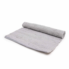 Tapis Indien Moyen en Coton Tissé à la Main - 90x150cm - Gris