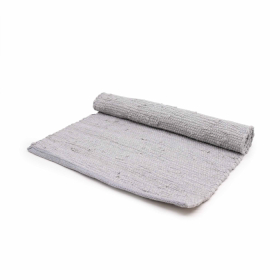 Petit Tapis Indien en Coton Tissé à la Main  - 50x90cm - Gris