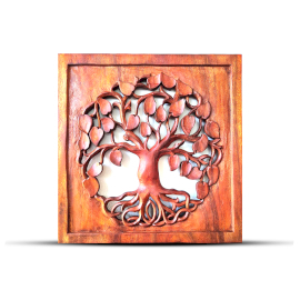 Panneau Carré Arbre de Vie - Rond - 40x40