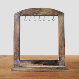 Présentoir Moyen pour Objets Suspendus - Bois Foncé (40x30cm)