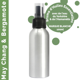 6x Brume d\'Huiles Essentielles 100ml - May Chang & Bergamote - Marque Blanche