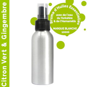 6x Brume d\'Huiles Essentielles 100ml - Citron vert & Gingembre - Marque Blanche