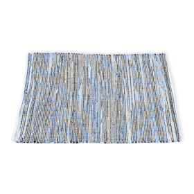 Grand Tapis Doux en Jute et Coton Recyclé - 130x170cm - Bleu