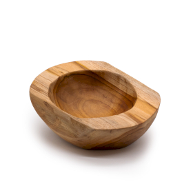 Bol Moyen en Bois de Teck de Forme Naturelle - 20x7 cm