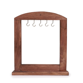 Petit Présentoir pour Objets Suspendus - Bois Foncé (30x25cm)