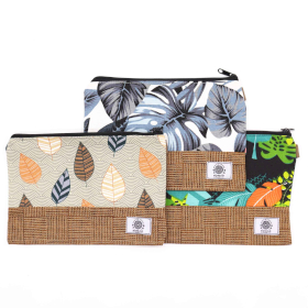 6x Grandes Pochettes Tropicales de Luxe - (3x2 motifs assortis) - 26x17cm