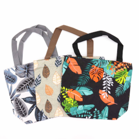 3x Sac de Shopping Pratique Tropical - (3 x 2 designs assortis) - 32 x 23 x 10 cm