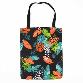 6x Sac Classique à Fermeture Éclair  (Motif Tropical Sombre) 40x34cm