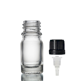 255x Bouteille Compte-gouttes en Verre Transparent de 5ml avec Bouchon Compte-gouttes