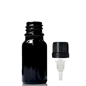 192x Bouteille Compte-gouttes en Verre Noir 10ml avec Bouchon Compte-gouttes