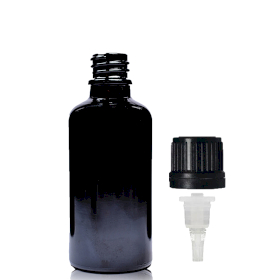 110x Bouteille Compte-gouttes en Verre Noir 30ml avec Bouchon Compte-gouttes