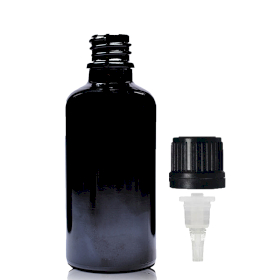 88x Bouteille Compte-gouttes en Verre Noir 50ml avec Bouchon Compte-gouttes