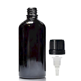 70x Bouteille Compte-gouttes en Verre Noir 100ml avec Bouchon Compte-gouttes