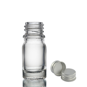 255x Bouteille Compte-gouttes en Verre Transparent de 5ml avec Bouchon en Aluminium