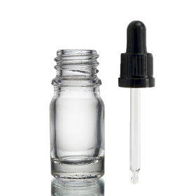 255x Bouteille Compte-gouttes en Verre Transparent de 5ml avec Pipette Inviolable Transparente