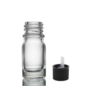 255x Bouteille Compte-gouttes en Verre Transparent de 5ml avec Bouchon Compte-gouttes de Sécurité Enfant