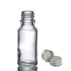 156x Bouteille Compte-gouttes en Verre Transparent de 15ml avec Bouchon en Aluminium