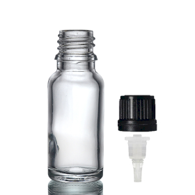 156x Bouteille Compte-gouttes en Verre Transparent de 15ml avec Bouchon Compte-gouttes