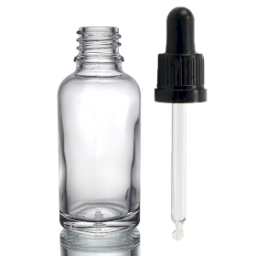 110x Bouteille Compte-gouttes en Verre Transparent de 30ml avec Pipette Inviolable Transparente