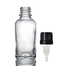 110x Bouteille Compte-gouttes en Verre Transparent de 30ml avec Bouchon Compte-gouttes