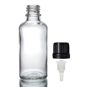 88x Bouteille Compte-gouttes en Verre Transparent de 50ml avec Bouchon Compte-gouttes