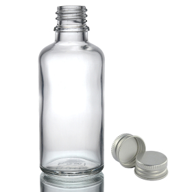 70x Bouteille Compte-gouttes en Verre Transparent de 100ml avec Bouchon en Aluminium