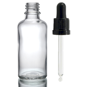 70x Bouteille Compte-gouttes en Verre Transparent de 100ml avec Pipette Inviolable Transparente