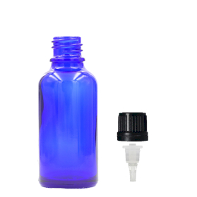 110x Bouteille Compte-gouttes en Verre Bleu de 30ml avec Bouchon Compte-gouttes