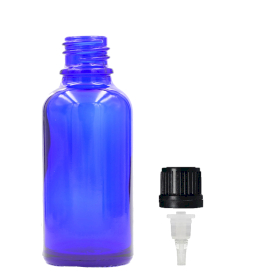 88x Bouteille Compte-gouttes en Verre Bleu de 50ml avec Bouchon Compte-gouttes