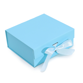 3x Coffret Cadeau en Kit - Carré Moyen (20x18,2x8cm) - Bleu Ciel