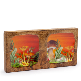 Vide-Poches Double 20x10x2.5cm - Motif Champignon Marron