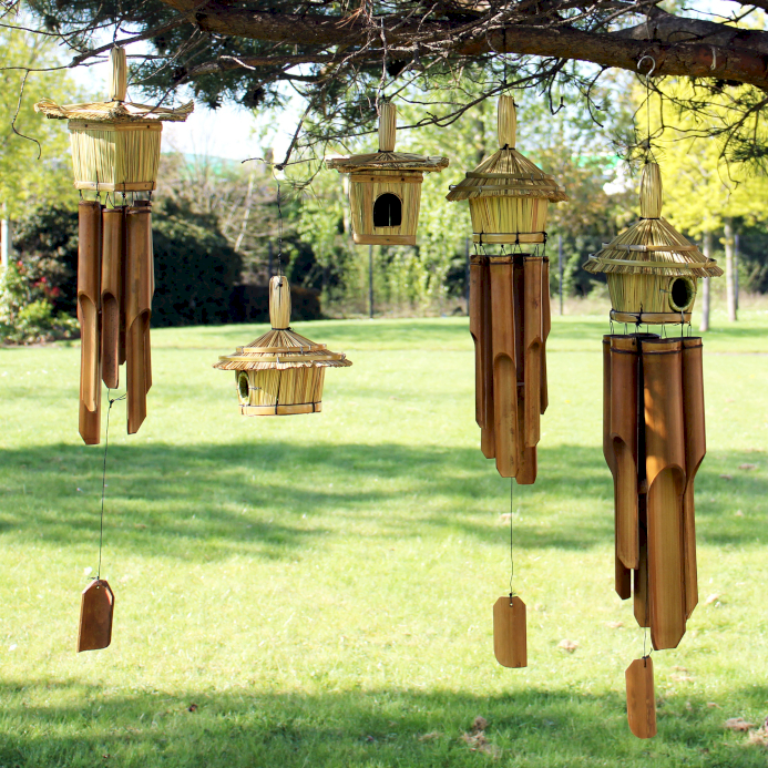 Mangeoire pour oiseaux - Carré avec carillons 49x15cm - AWGifts