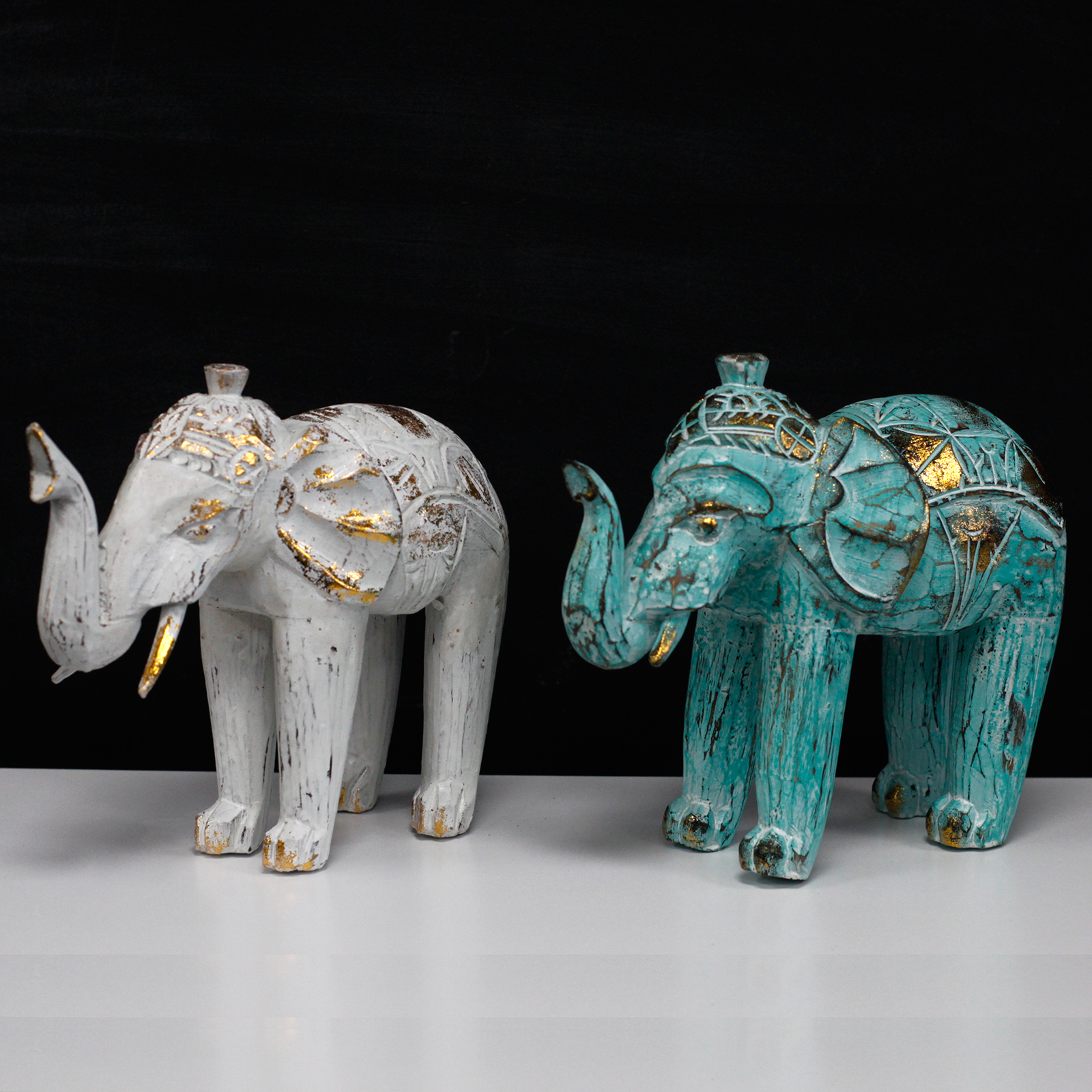  Éléphants sculptés en bois  - AWGifts-France